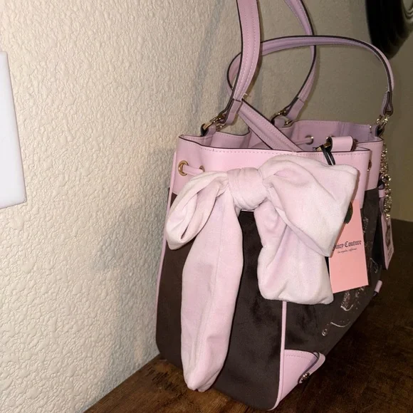 Juicy Couture Classic Scotty Daydreamer Tote Pink Brown Crown Crest Bag NWT Y2K - Picture 4 of 7